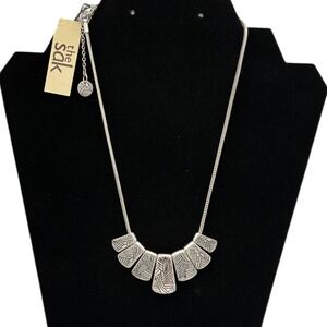 The Sac Reversible Collar Necklace Silver and Black Art Deco Bold Unique